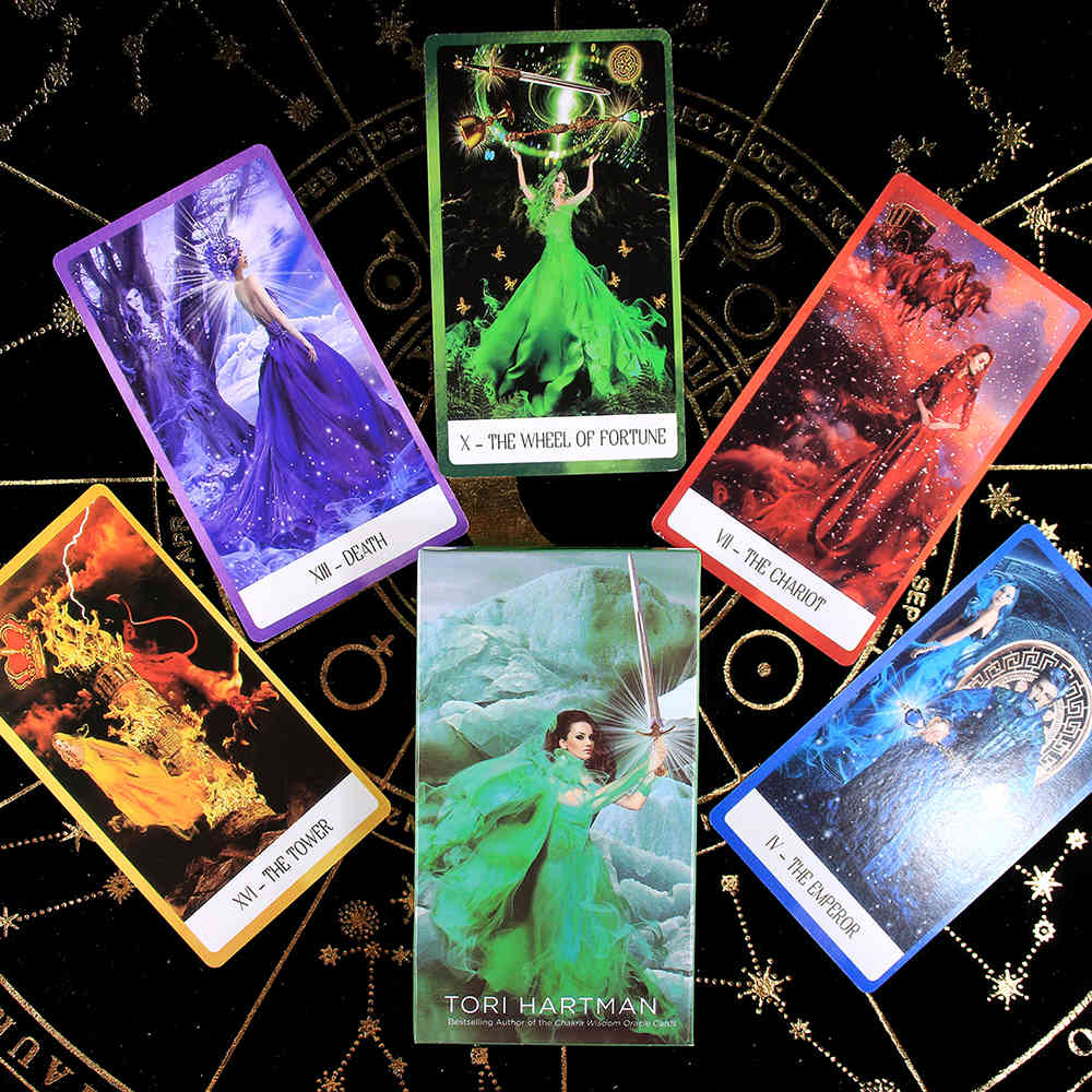 

The Chakra Wisdom Tarot 78 with Illustrated Guidebook Cards Moonology Divination Oracless Guidance Fate Board English