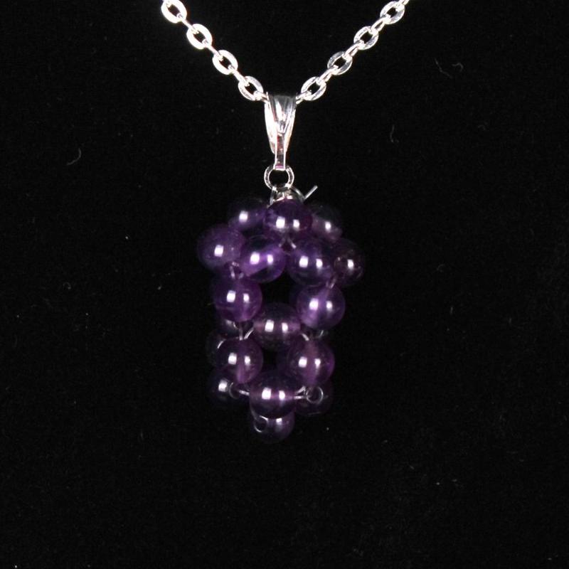 

Pendant Necklaces 6PCS Handmade Druzy Amethysts Pendants Grape Shaped Healing Pendulums Natural Stones Amulet For Wholesales