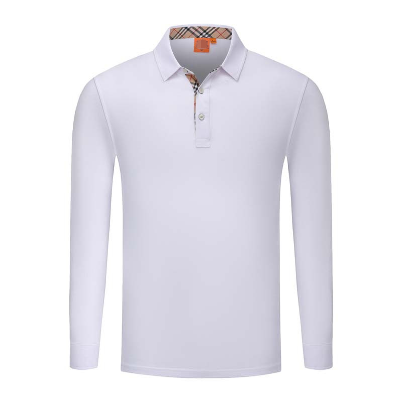 

Cotton polo shirt men's long sleeve casual solid color polos shirts men and women's wear NO.6S, Red