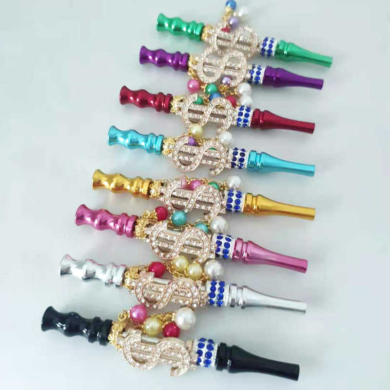 

Arabic hookah detachable diamond inlaid animal nozzle dollar pipe mixed color beads