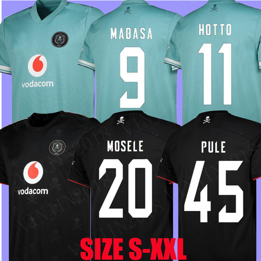 

21 22 Orlando Pirates PULE Mens Soccer Jerseys MOSELE HOTTO MABASA NYAUZA LORCH MONYANE Home Black Away Football Shirt Short Sleeve Uniforms top thailand