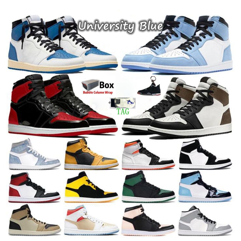 

Hyper Royal Air Jordan 1 Retro 1s Mens Basketball Shoes University Blue Twist Light Smoke Grey Pollen Obsidian UNC Sports Women Sneakers