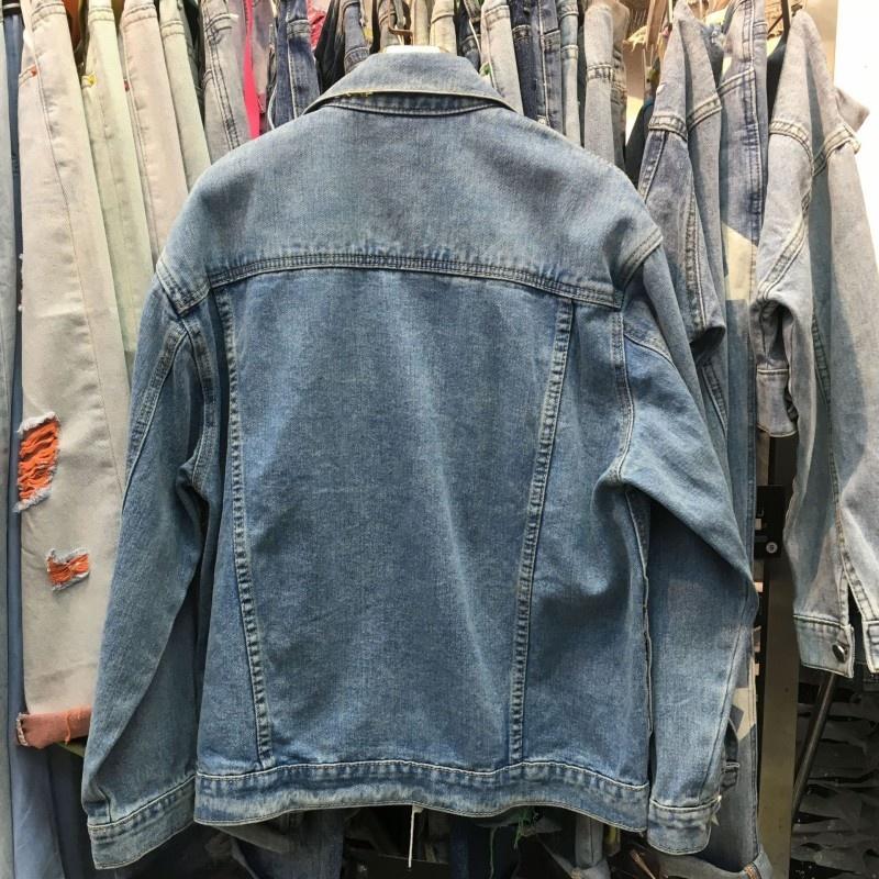 

Women's Jackets Designer Long Sleeve Single Breasted Womens Denim Fashion Embroidered Flares Diamonds Pockets Female Oversize Coats, Blue