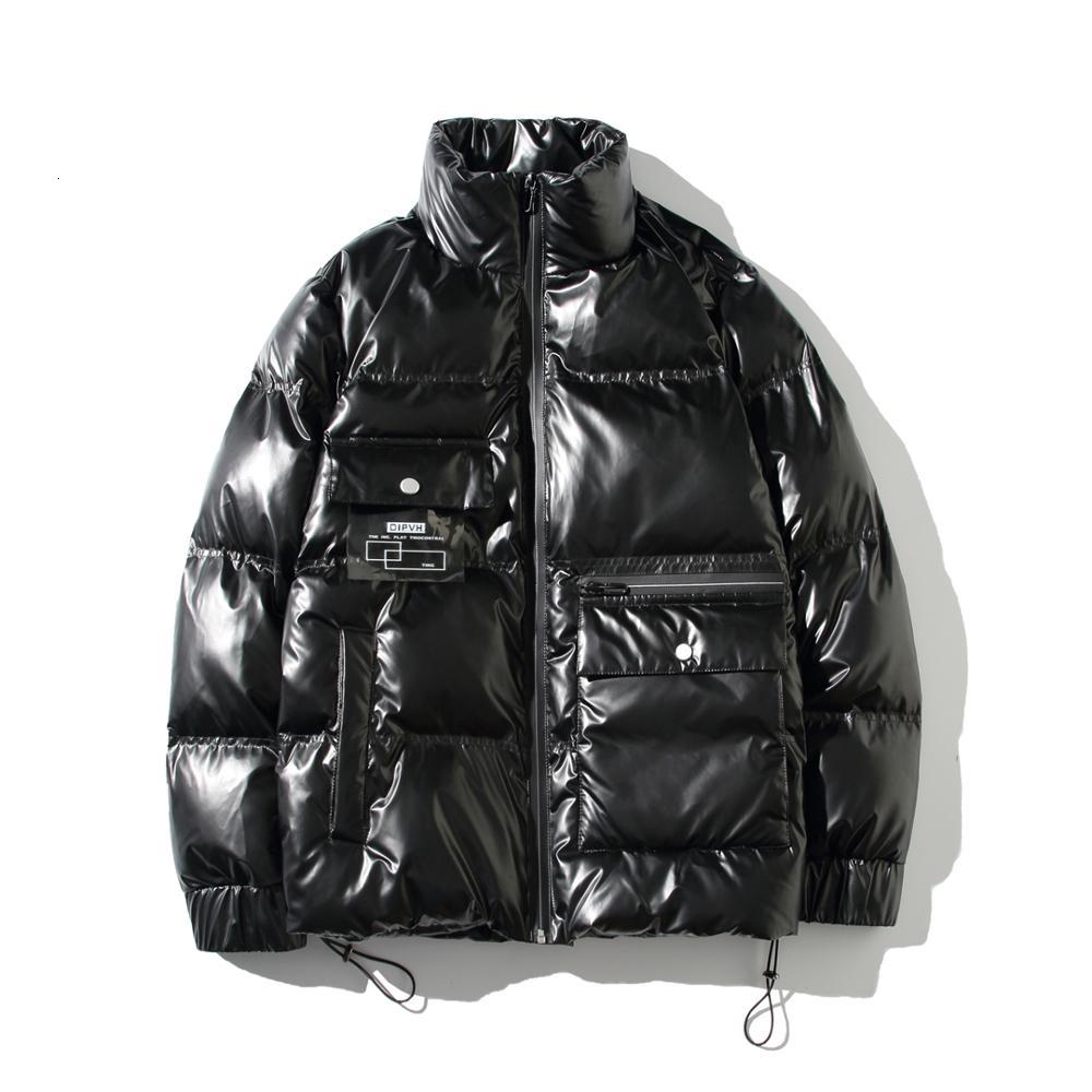 

downs Winter Men Jacket Casual Parka Waterproof Thicken Warm Stand Collar Outwear Coat Streetwear Drop, Black