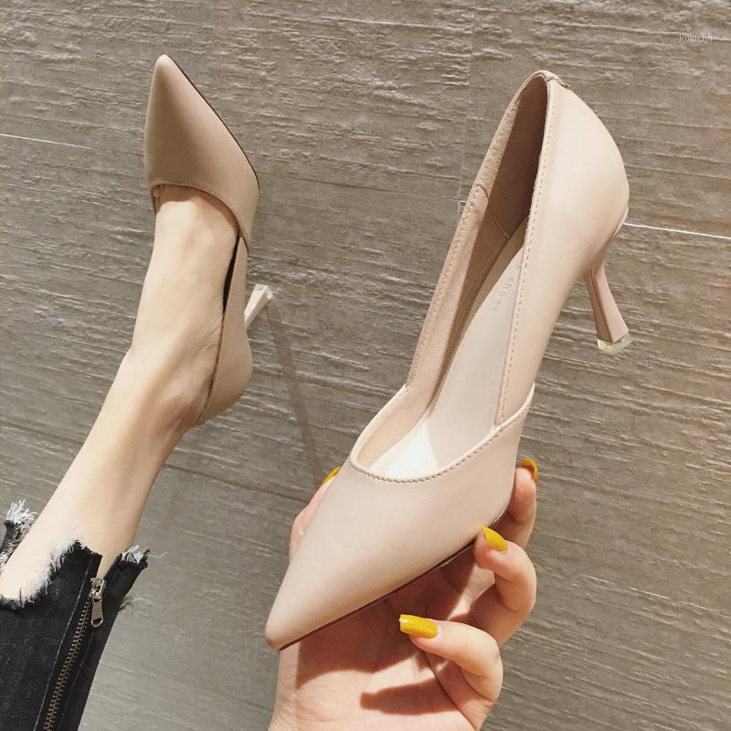 

Fashion Ladies High Heels Pointed Toe Nude Color Stiletto Shallow Mouth With Single Shoes Sexy Party Wedding Dress, Black