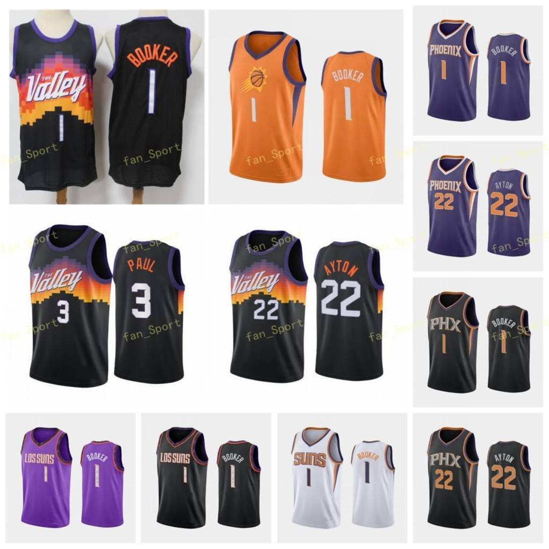 

City Earned Edition Devin 1 Booker Basketball Jerseys DeAndre 22 Ayton Chris 3 Paul Men Stitched Size S-3XL, As