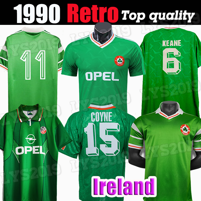 

Ireland Jerseys Retro 1990 1992 1994 1988 classic vintage Irish STAUNTON HOUGHTON COYNE KEANE ALDRIDGE TOWNSEND football shirts, Black;yellow