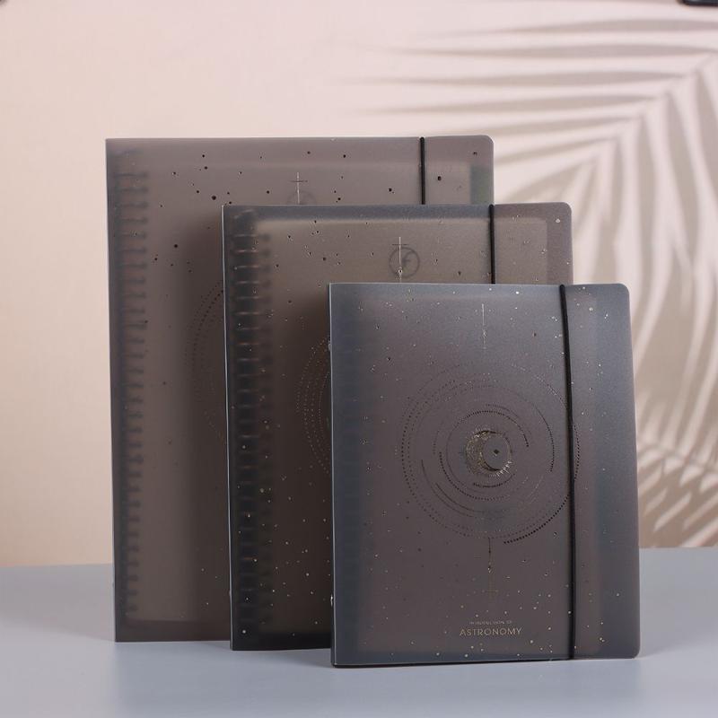 

Notepads Starry Sky Stationery Notepad Cover Journal Diary Refillable Note Book Ring Binder Notebook File Folder Writing Pads, Purple;pink