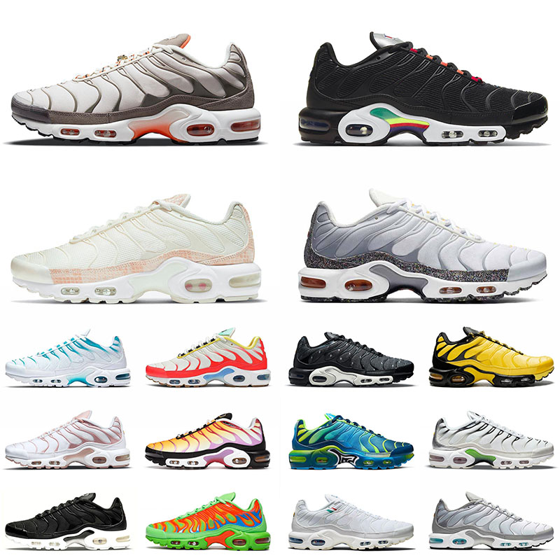 

New Quality PLUS TN Running Shoes Mens Women Size 12 Black White Pink Snakeskin Rainbow Smoke Grey Hyper Blue Oreo Special Trainers Sneakers 36-46, A18 pink oxford 36-40
