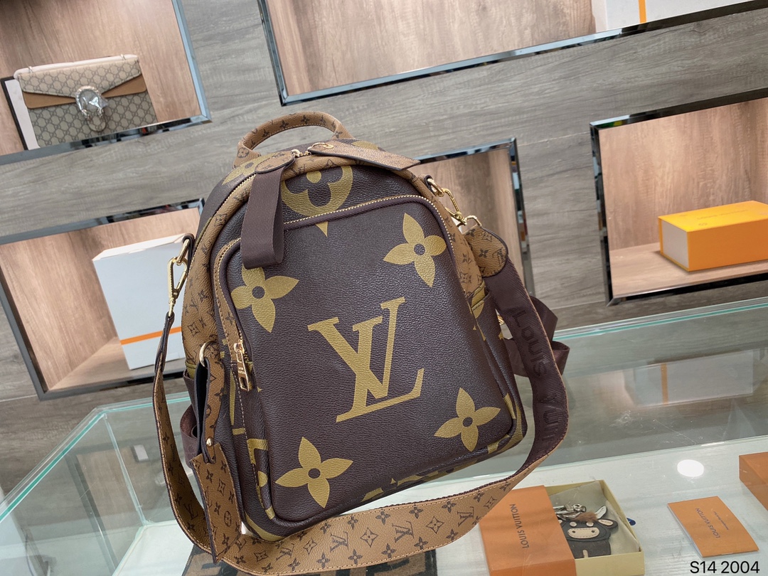 

GGLVLouisVittonYSLVUTTON VUTTO Shoulder Bags Backpacks Handbags Classic Presbyopia Wallet Genuine Leather Goods Original Series 2pcs, Brown