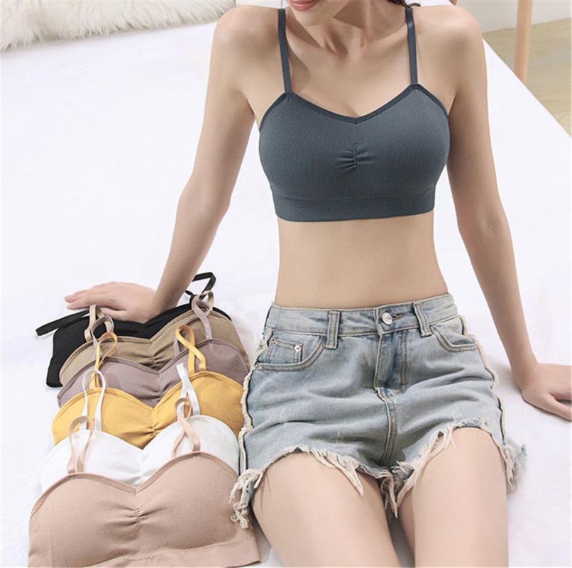 

Yoga Outfit Workout Tank Tops Women Sexy Bras Fitness Padded Underwear For Girls Solid Female Gym  Lingerie Crop