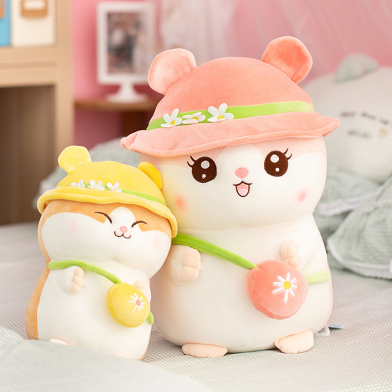 

Cute Hamster Plushie Toys Stuffed Animals Soft Plush Mouse Toys For Girls Kids Birthday Gifts Appease Doll Bed Decor, Brown