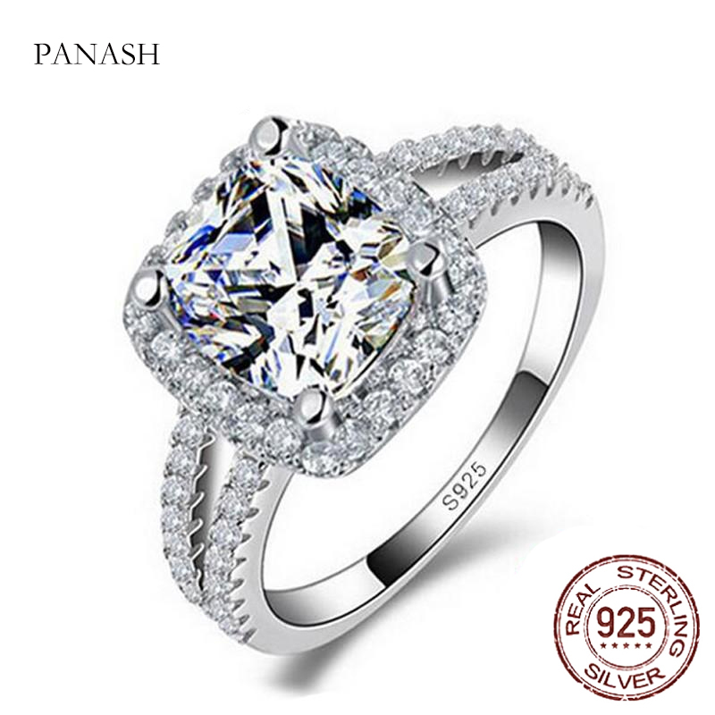 

Original real 925 Sterling Silver Ring Finger anel aneis CZ Stone for Women Jewelry Pure Wedding Engagement personalized R886