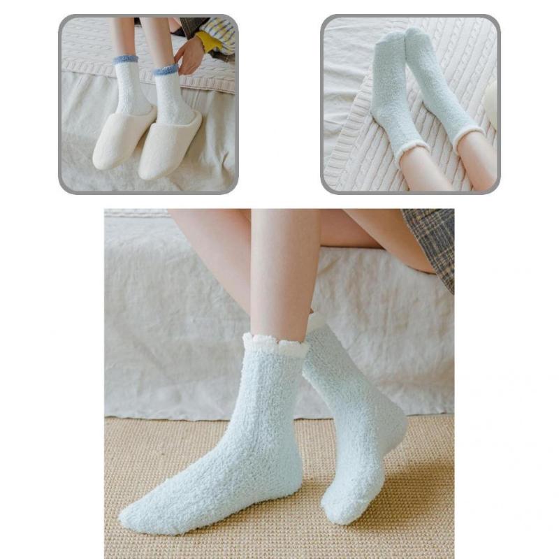 

Socks & Hosiery Sweat Absorption 1 Pair Great Contrast Colors Winter Scoks Plush Stocking Elastic For School, Black;white