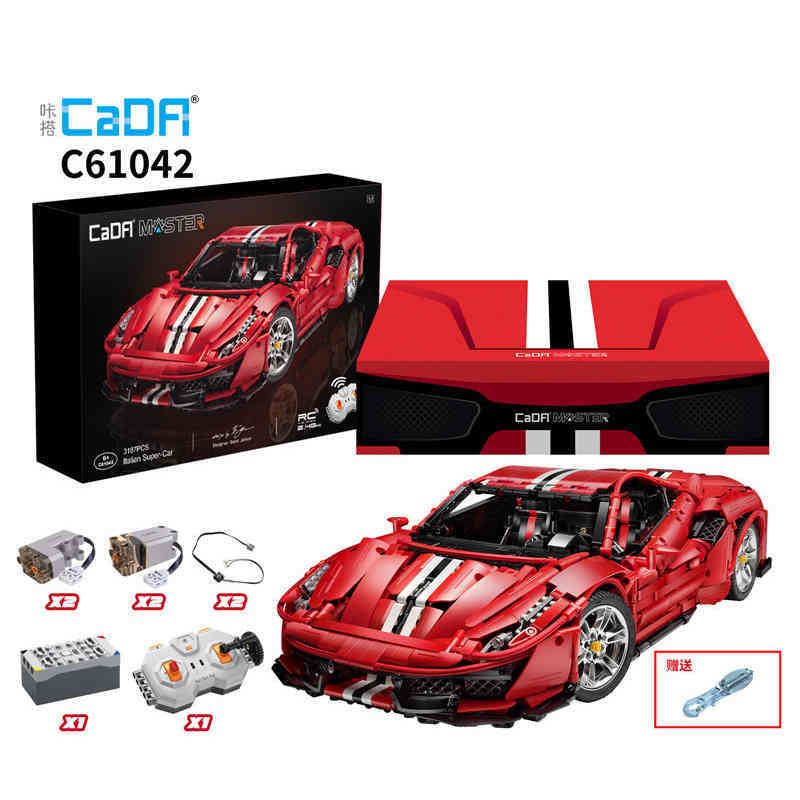 CADFI C61042 master Italian Racing Car 1:8 RC model toys Building Blocks compatible with legoing-image-742349549