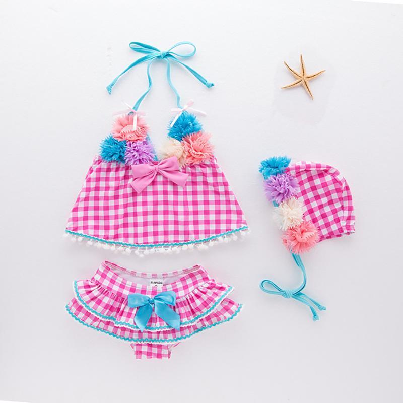 

Women's Swimwear Print Flower Girls Split Bikini 2021 Swimsuit Suit Size Adjustable Girl Larger Children Beach Wear, Pk