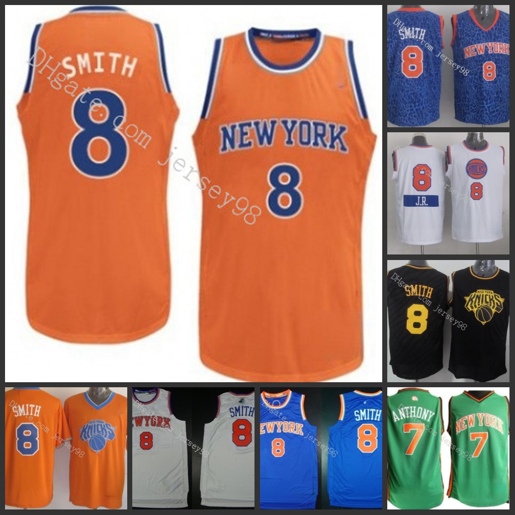 

New YorkKnicksmen 7CarmeloAnthony #8J.RSmith retro BasketballJersey, Black