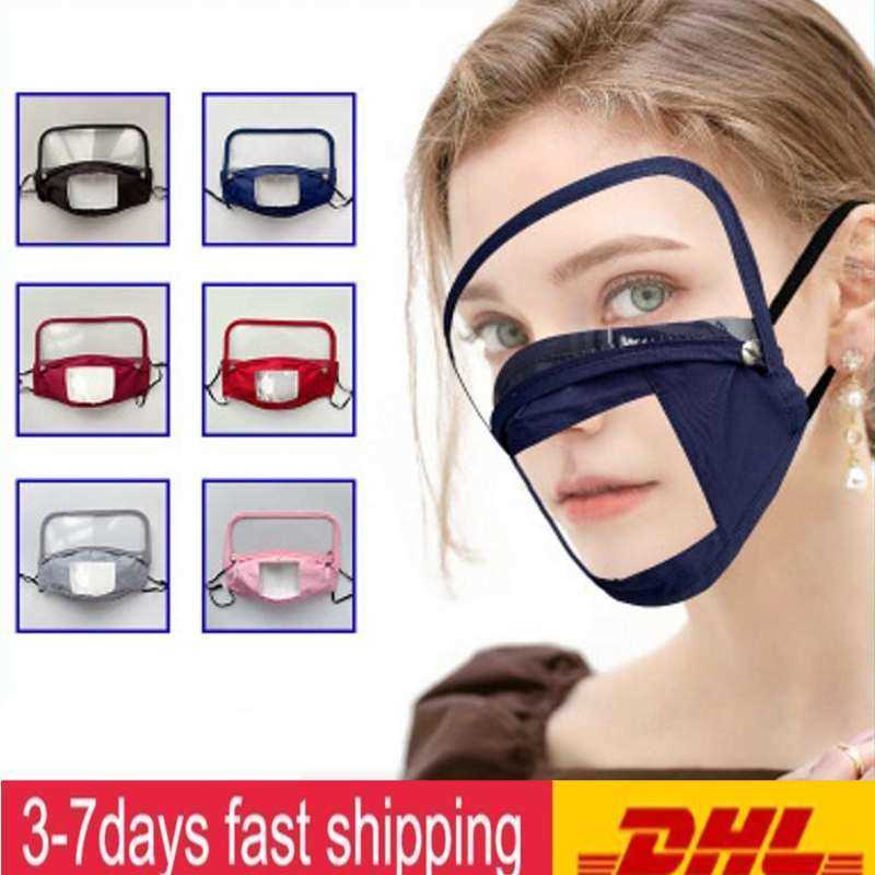 

Stylish Outdoor Dustproof Anti-fog Mask Transparent Visible Eye Shield for Adults Washable and Reusable