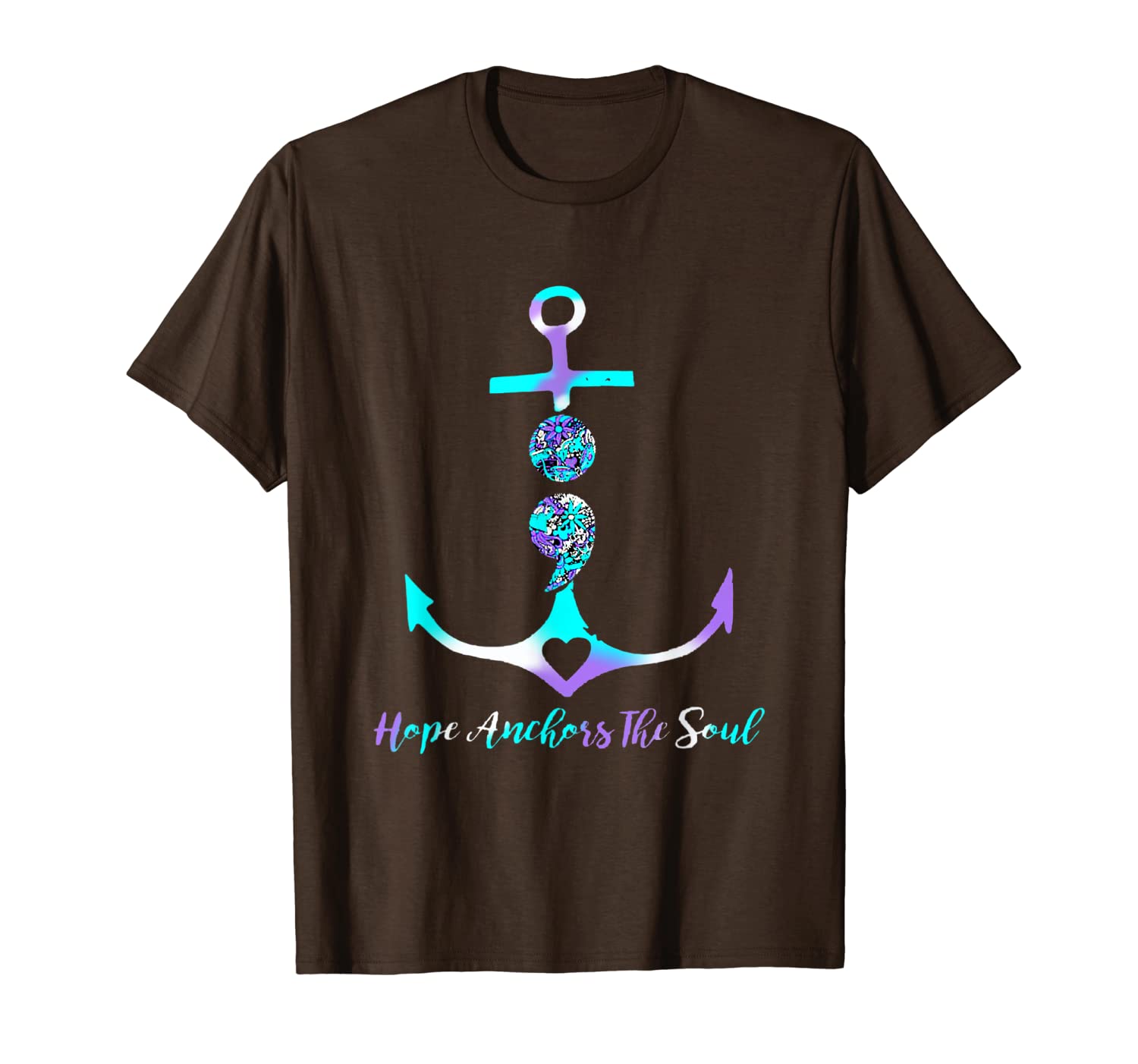 

hope anchors the soul - semicolon suicide prevention, White;black