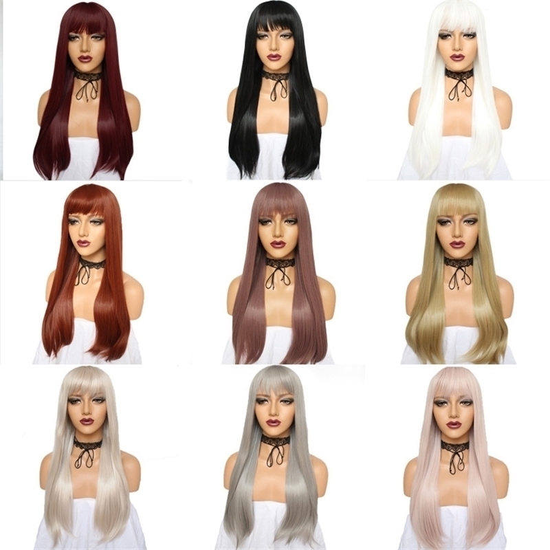 

set chemical fiber head straight bangs