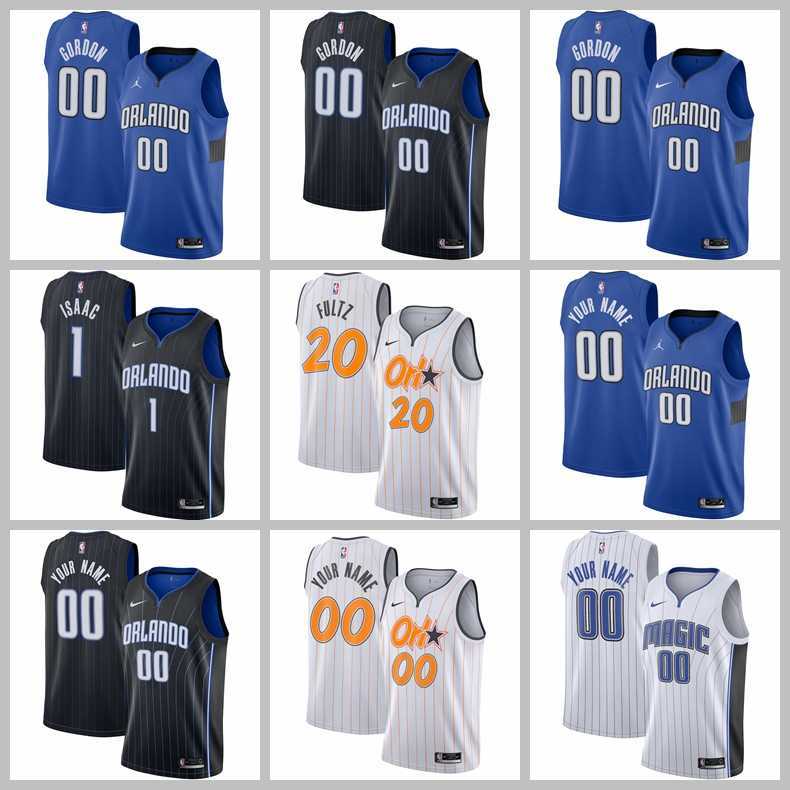 

2021 Basketball Team Jerseys Orlando Magic Jersey Jonathan Isaac Markelle Fultz White Blue Black Color Stitched Size S-XXXL Mesh Breathable Quick Dry, Black;red
