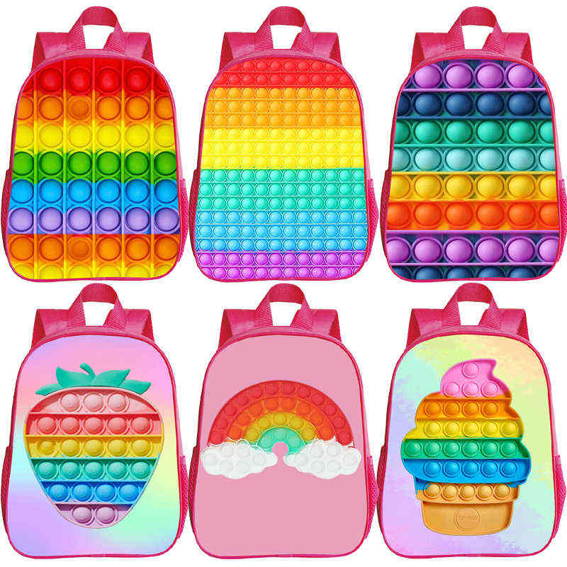 

Girls Kindergarten Backpacks Kids Push Bubble pops Mini Rucksack Children Cartoon Bookbag Toddler Knapsack Mochila Infantil Gift 211028, 34