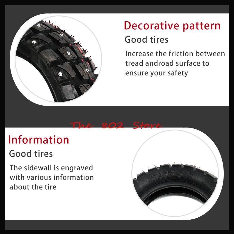 

Motorcycle Wheels & Tires 255x80 10x3.0 80/65-6 10 Inch TUOVT Tire Outer Tyre For Electric Scooter Zero 10x Dualtron KuGoo M4 Upgrade Off Ro
