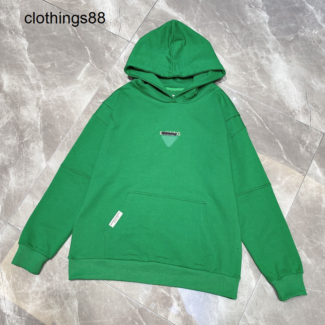 

venetas Chaopai series 21 autumn winter bv new triangular leather label foam flocking letter pattern men' and women' Hooded Sweater bottegas, White