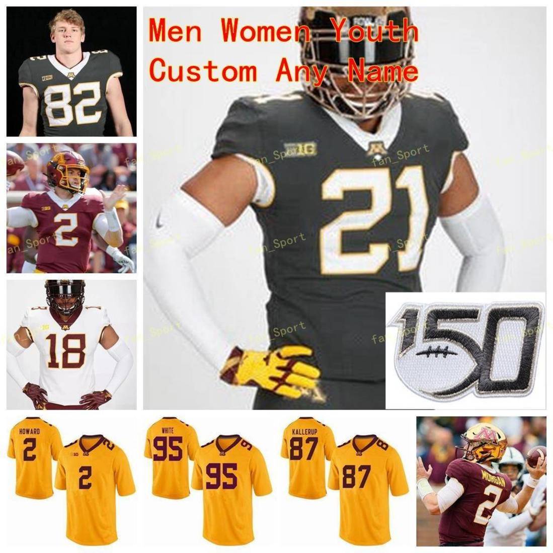 

NCAA College Jerseys Minnesota Golden Gophers 25 Preston Jelen 28 Jason Williamson 3 Cam Wiley 4 Shannon Brooks Custom Football Stitched, As