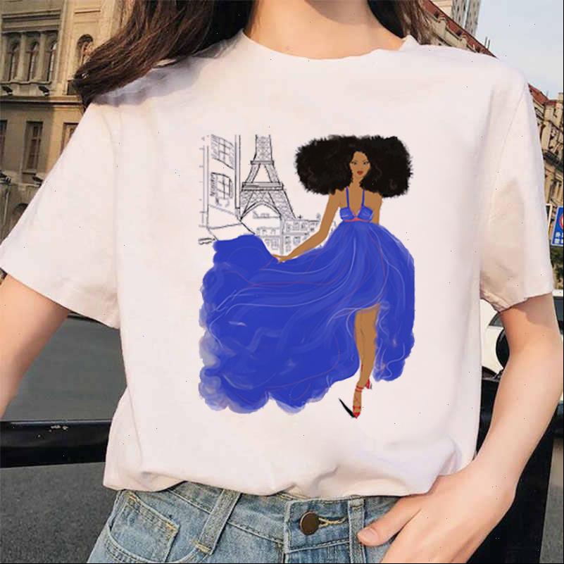 

vogue friends women print graphic tees melanin black girl summer fashionall match femmale shirts, White