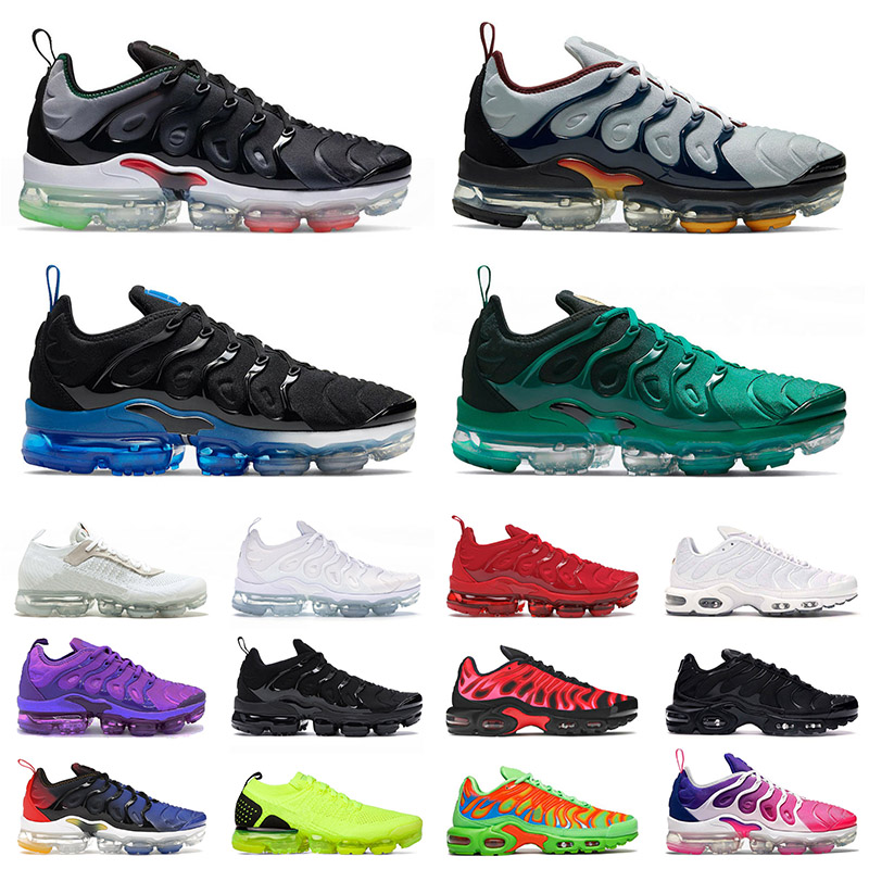 

2021 TN Plus BIG SIZE US 13 Outdoor Mens Womens Shoes FLY KNIT Sports Sneakers Triple Black White Atlanta Green Royal Purple 2019-Run Utility Men Women Speed Trainers, #16 36-47 coquettish purple