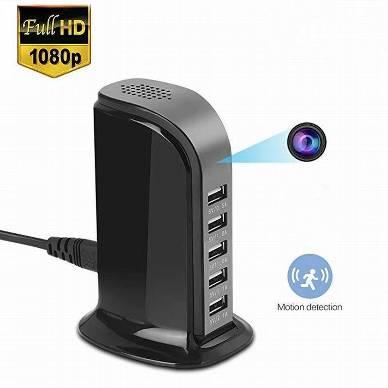

Mini Cameras 1080P 5-USB Port Charger Remote Control Video Camera Network Family Secrets DV Baby Monitor USB Charging Station Camcorder