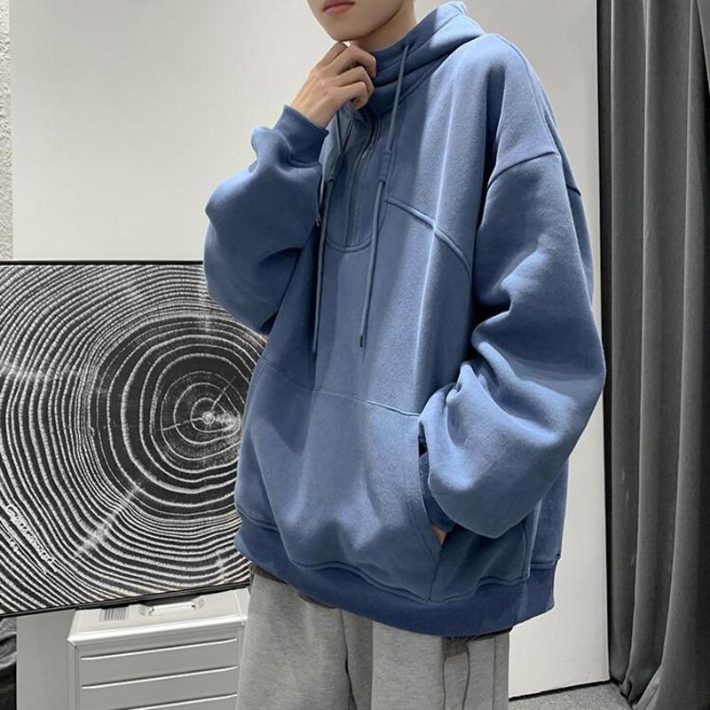 

Men's Hoodies & Sweatshirts Fashion Casual Hooded Sweatshirt Men Streetwear Spring Loose Hip-hop Pullover Hoodie Mens Hoody Korean Cotton, Black