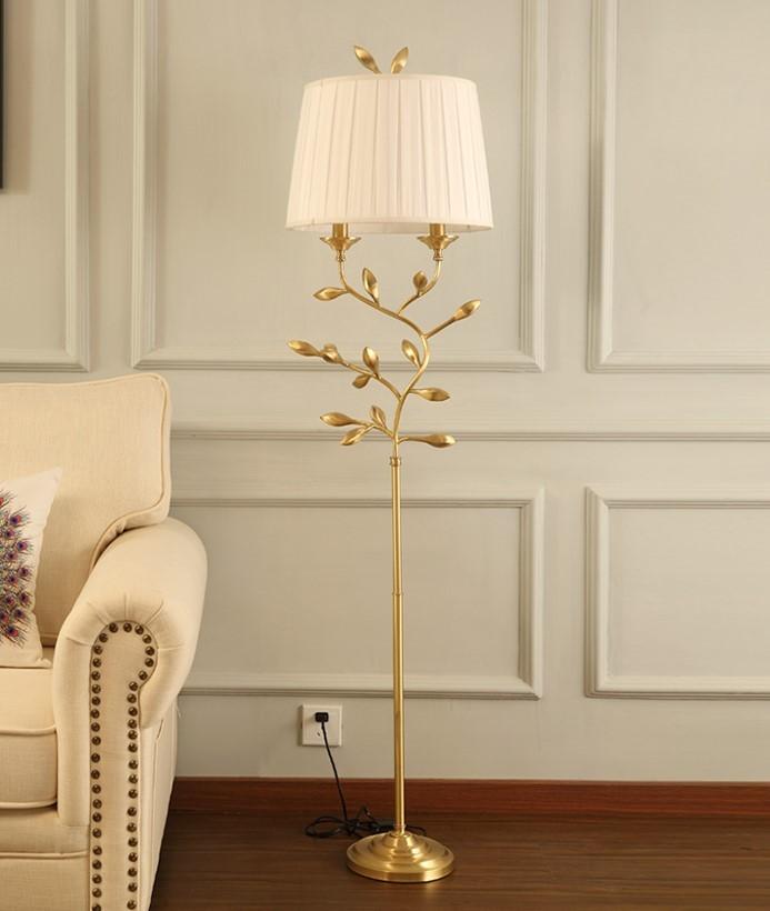 

Floor Lamps Modern Lamp All Copper Golden Branches And Leaves LED Lighting For Home Foyer Shop Room Decorate Lights Fixtures Lampara