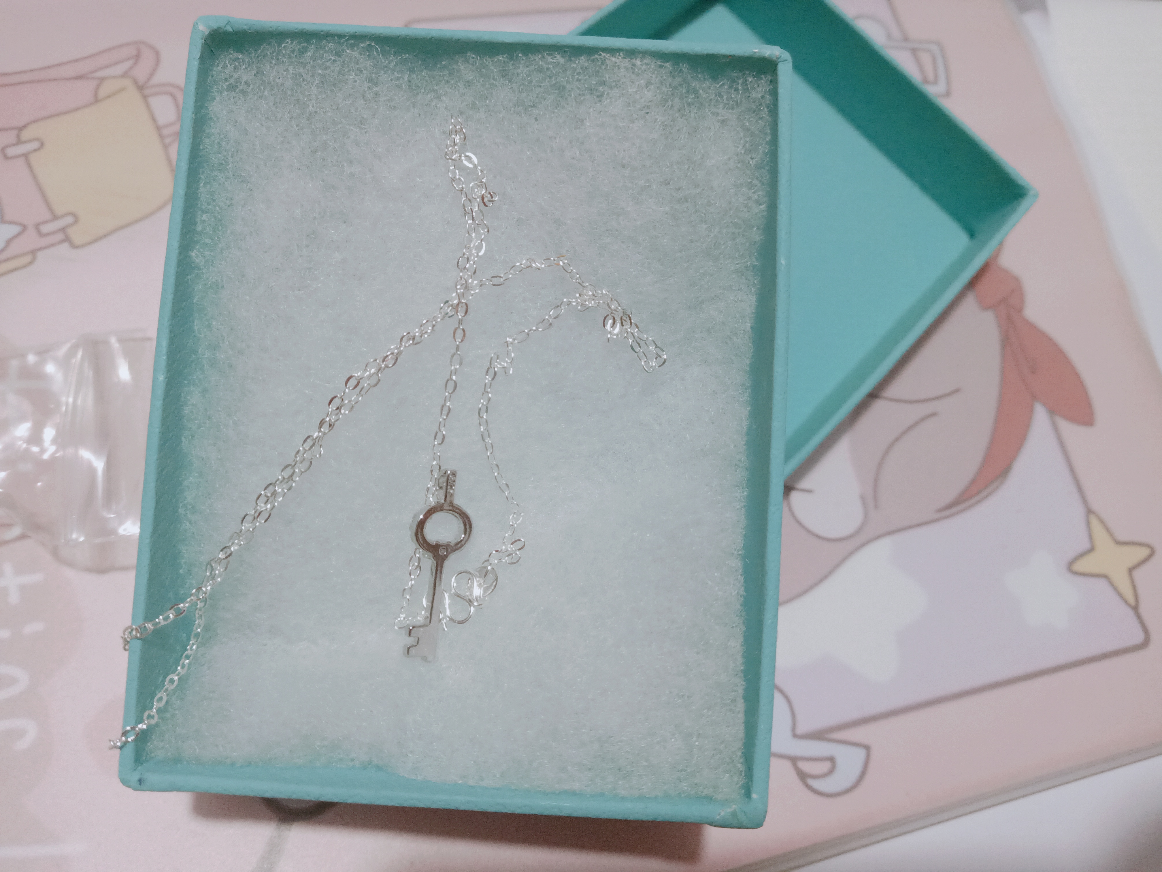 

100% 925 Sterling Silver Jewelry Love Key Pendant Necklace with White crystals rolo chain 18inch Valentines women's gift Y0113