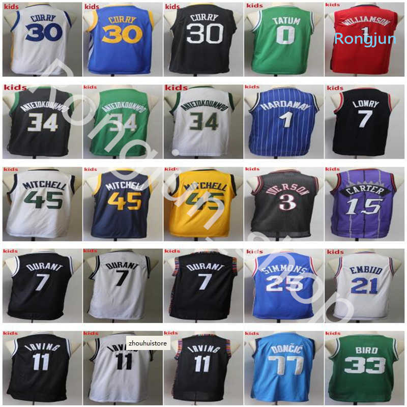 

Mens Youth Basketball Donovan Mitchell Kyrie Irving Kevin Durant Vince Carter Allen Iverson Stephen Curry Giannis Antetokounmpo Joel Embiid Simmons Kids Jerseys, Men size s-xxl