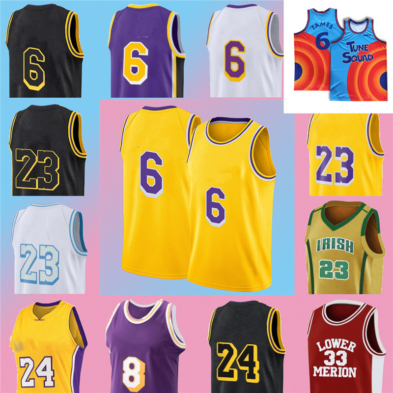 

Space Jam 2 Tune Squad NCAA 6 LBJ 23 3 Anthony Los Bryant Davis Angeles Basketball Jersey james Lower Merion College Lebron Stitched Jersey x12
