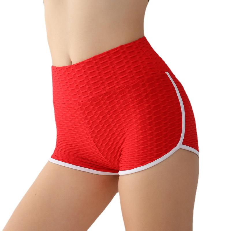 

Yoga Outfit Red Shorts Women Fitness Gym Sport Wear High Waist Black Woman Gray Running Cycling Stretchy Pants Blue