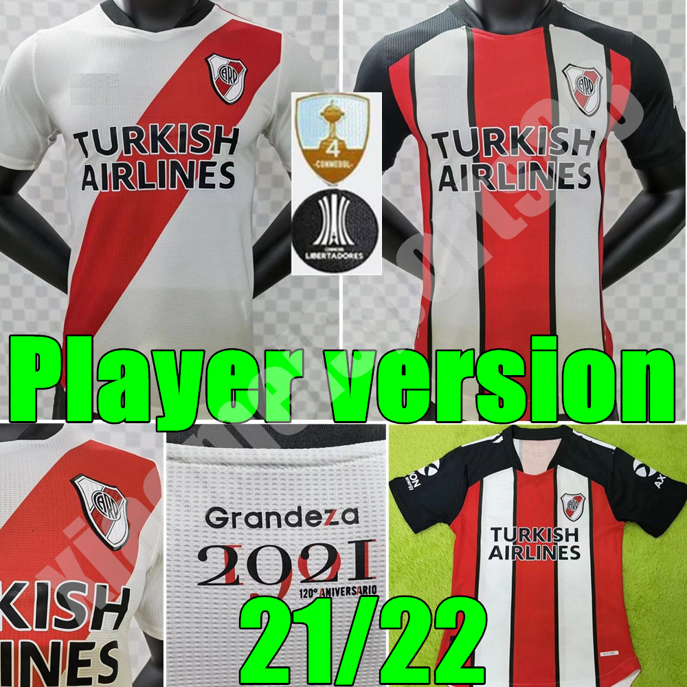 

2021 2022 Men PLAYER VERSION River Plate Soccer Jersey G.MARTINEZ QUINTERO PRATTO 21 22 riverbed Football Shirt Uniform