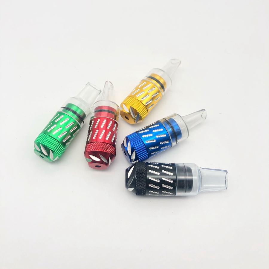 

Super New Engraving Nipple Pipe For Battery Aluminum Carved Snuff cigarettes Sneak A Toke Portable Metal Smoking Tobacco Pipes Bullet Mini Snuffs