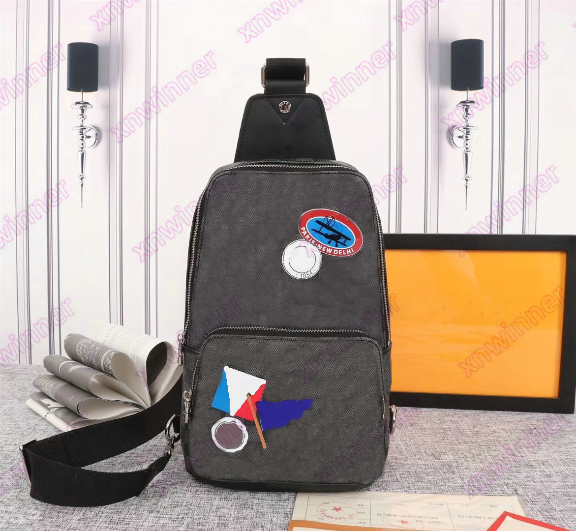 

Designer Avenue Slingbag Leather Shoulder Sling Bag Day Packs Mens Luxurys Designers Cross Body Purse Wallet Hobos Bags Tote