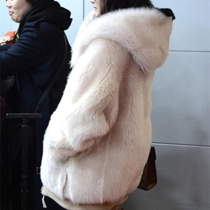 

Women' Fur & Faux Long Winter Women Autumn Sleeves Mandarin Collar Zipper Coats Fashion Thicken Warm Pockets Female Outwear C 765, White