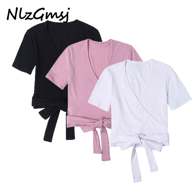 

T-shirt Women For Summer Spring Fashion Simple Solid Ribbing Cotton Casual T Shirt Camisetas Verano Mujer 210628, As picture
