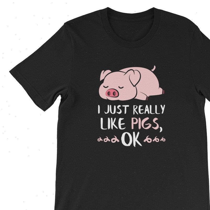 

pig girl funny animal women gifts idea cute lover vintage farm, White