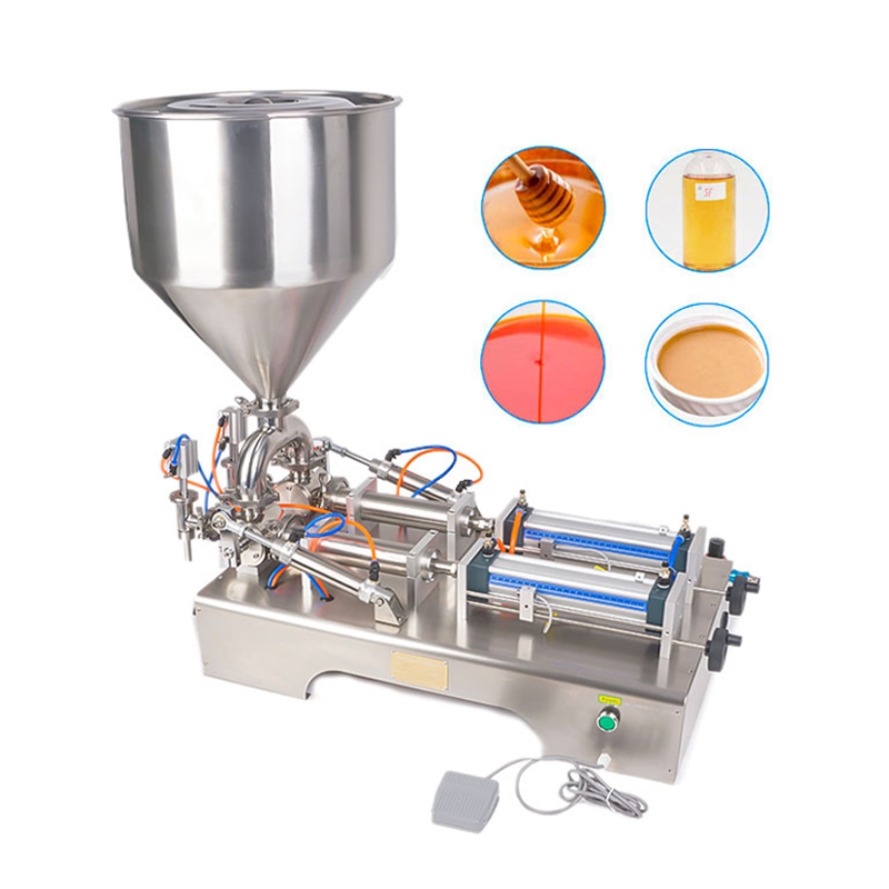

100-1000ml Double-head Pneumatic Paste Filling Machine For Filling Honey Chili Sauce Cosmetic Toothpaste