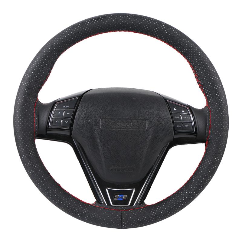 

Steering Wheel Covers Universal Car Cover Auto PU Leather Braiding For Perforated Breathable With Needle &Thread