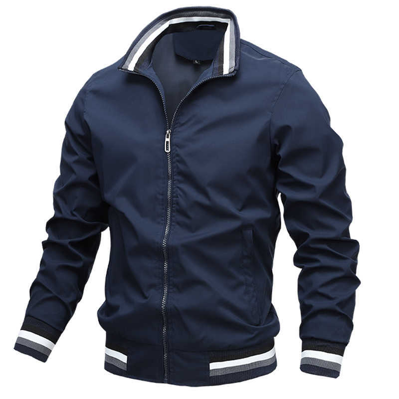 

Crocodile brand men Casual Waterproof Military Jacket Men's top Jackets Men Outerwear Casual Brand Zipper Coat Stand-Collar X0621, Blue