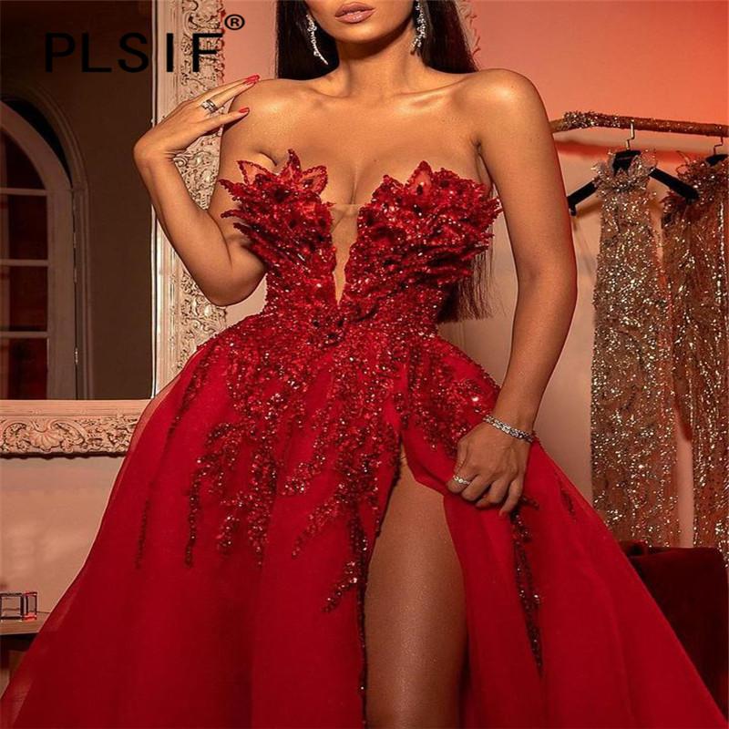 

Casual Dresses Red Fashion Elegant Women Dress Fit And Flare Embroidery Sexy Long Maxi