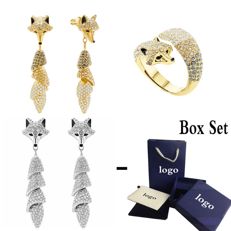 

Stud Swaro 1:1 Exquisite Snake Ring Bracelet Necklace Jewelry, Golden;silver