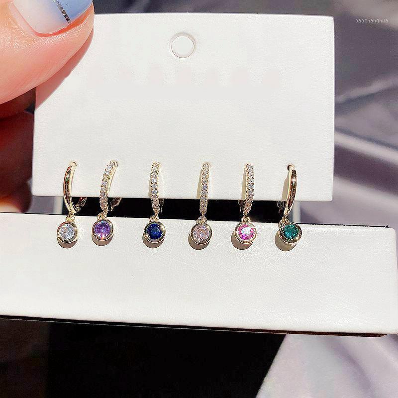 

6PCS/Set Spring And Summer Style Ladies Earrings Simple Hip Hop Solid Color Retro Round Fashion Set Stud, Golden;silver